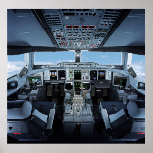 Flygbuss A380 - Cockpit HD Poster