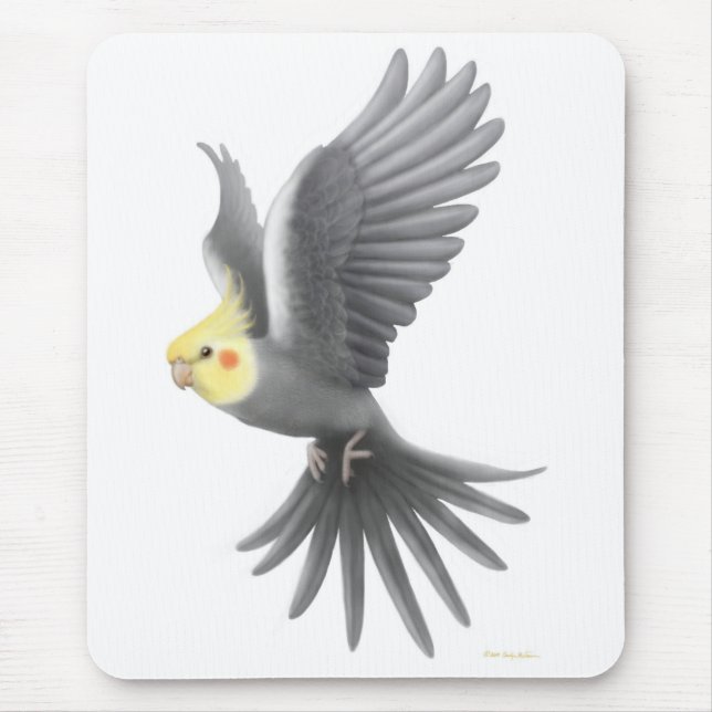 FlygCockatiel Mousepad Musmatta (Framsidan)