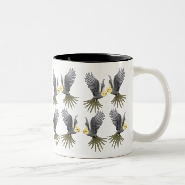 FlygCockatielsmugg Två-Tonad Mugg (Höger)