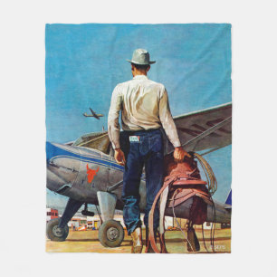 FlygCowboy vid meaden Schaeffer Fleecefilt