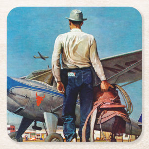 FlygCowboy vid meaden Schaeffer Underlägg Papper Kvadrat
