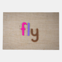 Flygdörrmatta - fetstilt typografi på jordduk