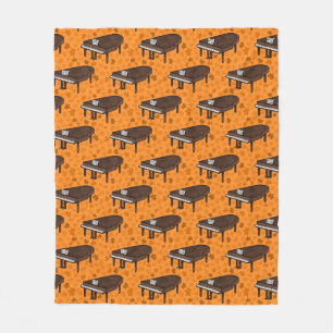 Flygel Höst Autumn Pianist Musiker Fleecefilt