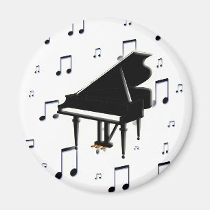 Flygel och musik noter magnet