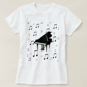 Flygel och musik noter t shirt