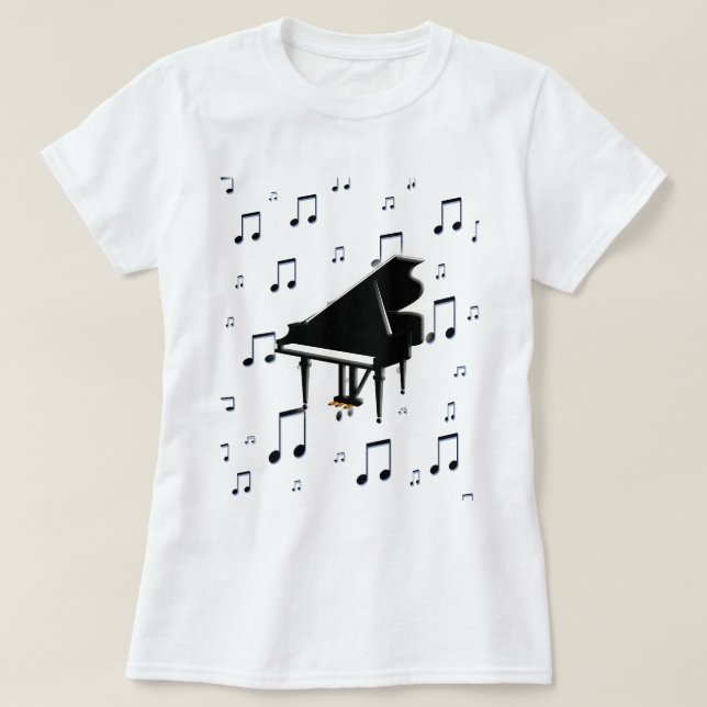 Flygel och musik noter t shirt (Design framsida)