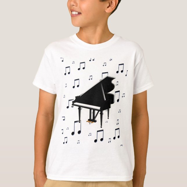 Flygel och musik noter t shirt (Framsida)