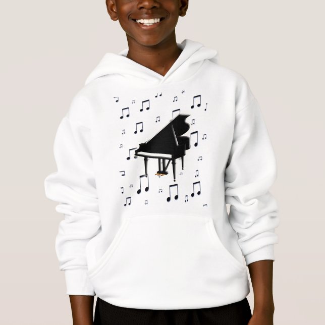 Flygel och musik noter tee shirt (Framsida)