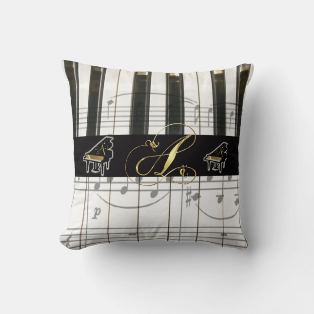 Flygeltangentbord för Monogram "A" Kudde (Framsida)