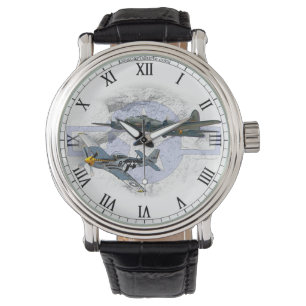 Flygeskort för Mustang P-51 Armbandsur
