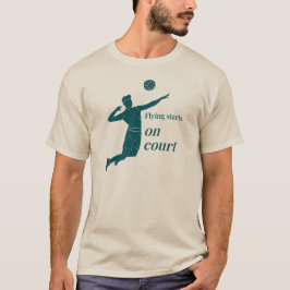 Flyget börjar på en domstol, Volleyball. T Shirt