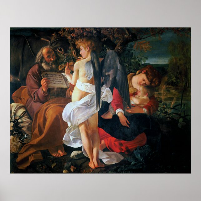 Flyget in i Egyptenen, Caravaggio Poster (Framsidan)