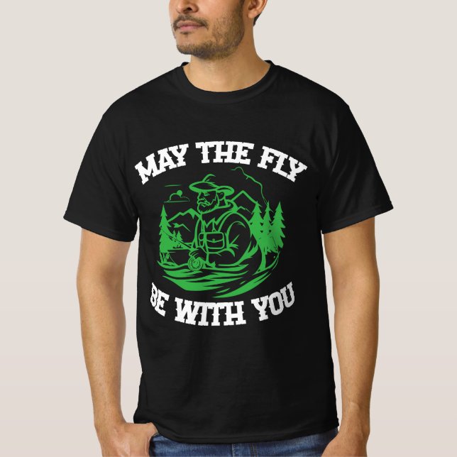 "Flyget vare med dig" flugfiske sport SVG T Shirt (Framsida)