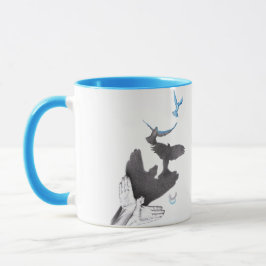 Flygfåglar Hand Shadow Illusion Surreal Elegant Mugg
