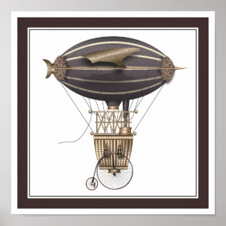 Flygfartyget Penny Farthing Fantasy som flyger Mas Poster