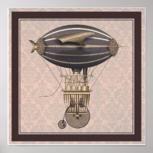 Flygfartyget Penny Farthing Fantasy som flyger Mas Poster