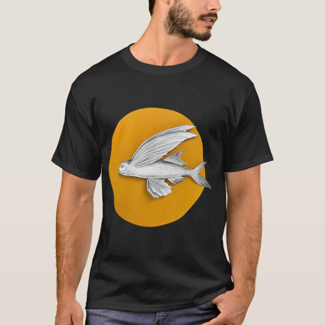 Flygfisk mot månen t shirt (Framsida)