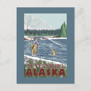 Flygfiskare - Petersburg, Alaska Vykort
