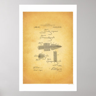 Flygfiske 1911 US Patent Poster - C W Allen