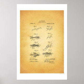 Flygfiske 1921 US Patent Poster - E H Peckinpaug