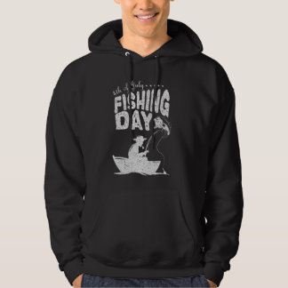 Flygfiske 4:e juli Fiskedagspatent för fiskare Hoodie