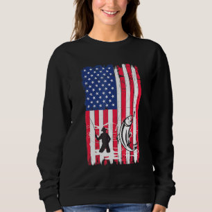 Flygfiske American Flagga Vintage Fisherman F T Shirt