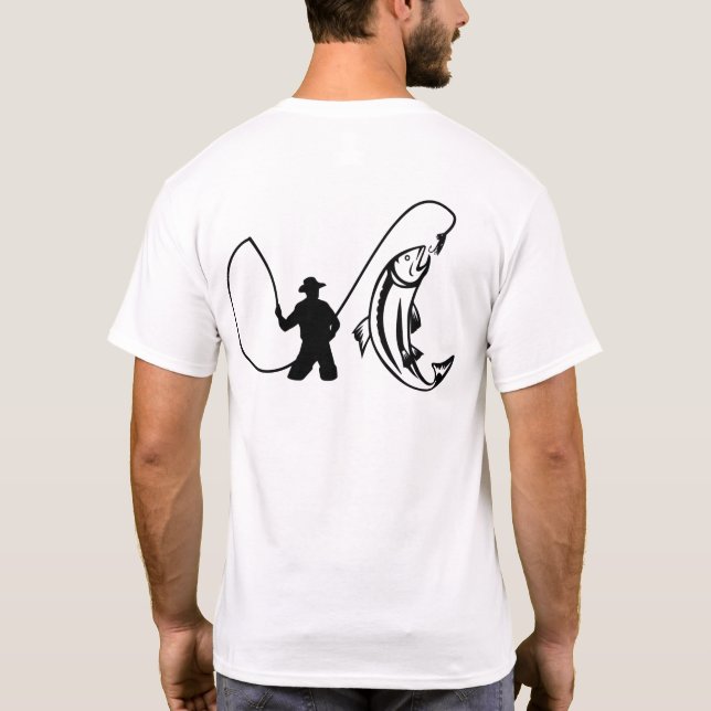 Flygfiske är Roligt T Shirt (Baksida)