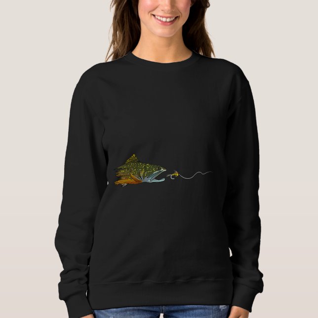 Flygfiske Brook Trout Dry Fly Tying Fisherman T Shirt (Framsida)