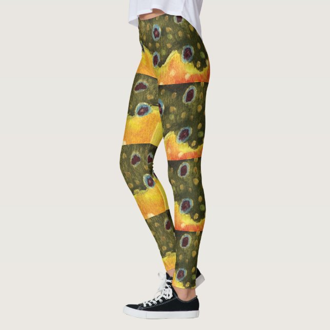 Flygfiske Brook Trout Ichthyology Fantastisk Leggings (Vänster)
