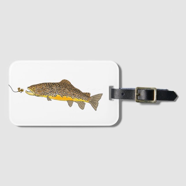 Flygfiske Brown Trout Bagagebricka (Framsida horisontal)