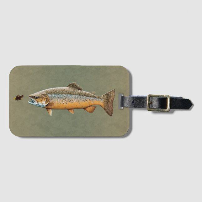Flygfiske Brown Trout Bagagebricka (Framsida horisontal)