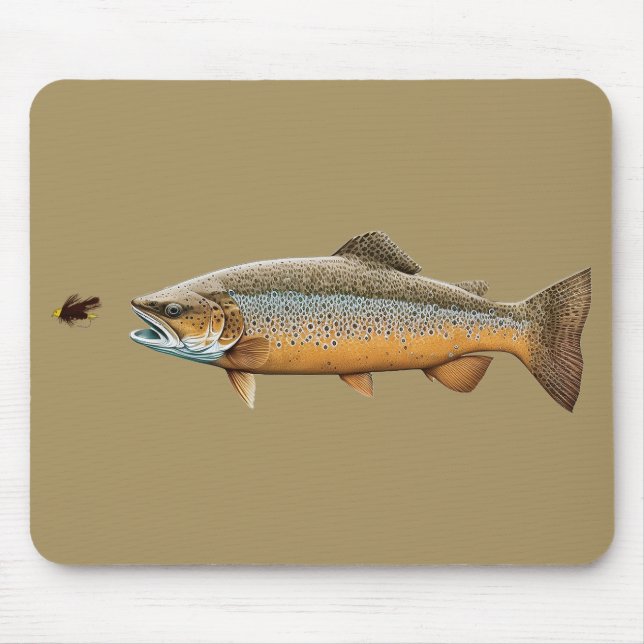 Flygfiske Brown Trout Musmatta (Framsidan)