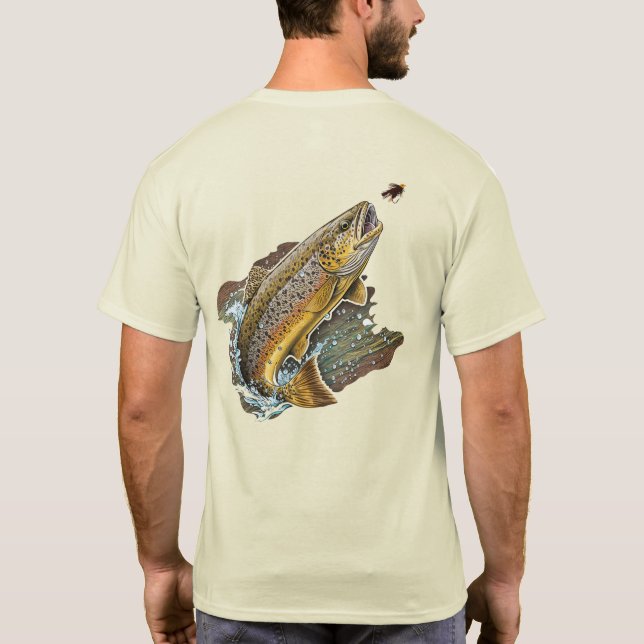 Flygfiske Brown Trout T Shirt (Baksida)