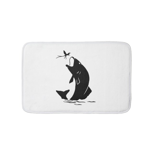 Flygfiske Fish Jump Larvea Krok Fisherman Gift Badrumsmatta (Framsidan)