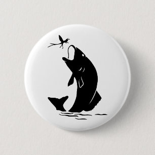 Flygfiske Fish Jump Larvea Krok Fisherman Gift Knapp
