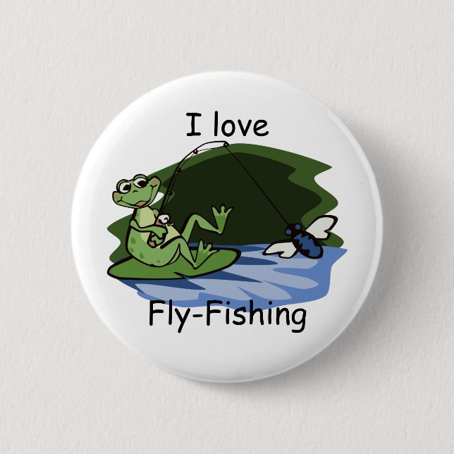 Flygfiske Frog-knapp Knapp (Framsida)