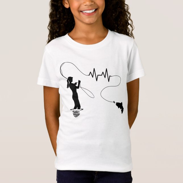Flygfiske Girl T Shirt (Framsida)