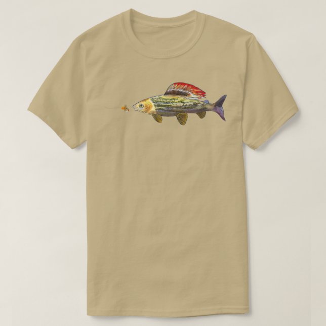 Flygfiske Grayling Fish Nymphing Dry Fly Tying F T Shirt (Design framsida)