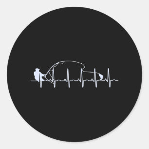 Flygfiske Heartslag Fiske EKG Trout Fishing Runt Klistermärke