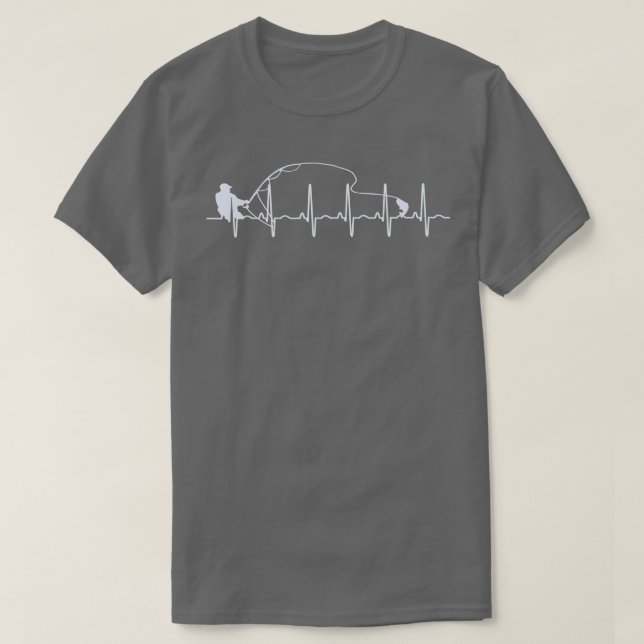 Flygfiske Heartslag Fiske EKG Trout Fishing T Shirt (Design framsida)