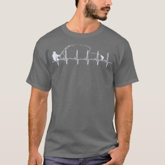 Flygfiske Heartslag Fiske EKG Trout Fishing T Shirt