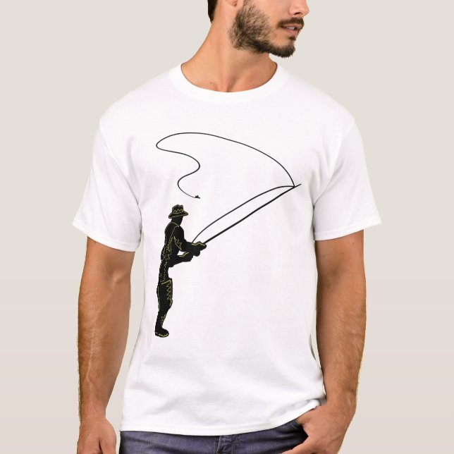 Flygfiske i vadare tee shirt (Framsida)