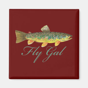 Flygfiske kvinna magnet