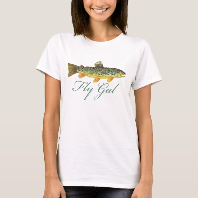 Flygfiske kvinna tee shirt (Framsida)