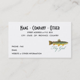 Flygfiske kvinna visitkort