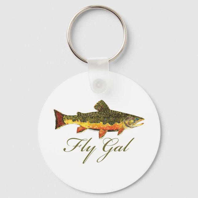Flygfiske Kvinnor Nyckelring (Framsida)