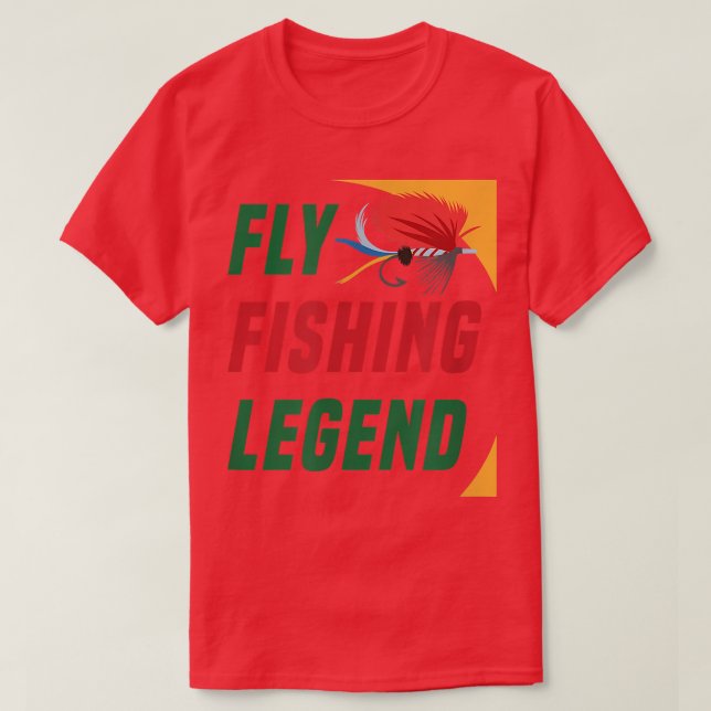 Flygfiske Legend Fisherman Trout Angler  T Shirt (Design framsida)