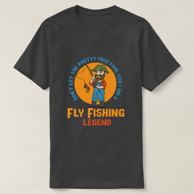 Flygfiske Legend Nature Hobby Fisherman  T Shirt (Design framsida)