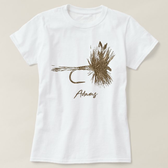 Flygfiske Lure Adams Vintage T-Shirt (Design framsida)