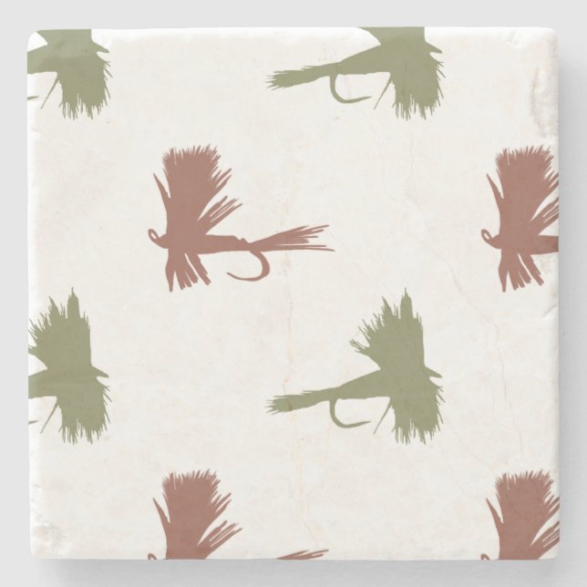 Flygfiske Lures Mönster Underlägg Sten (Framsidan)